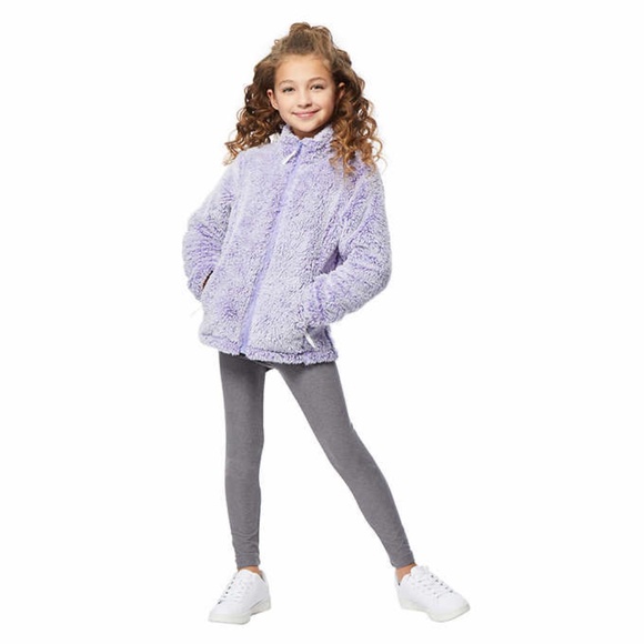 32 Degrees Purple Double Sided Sherpa Fleece Zip Up - Picture 4 of 7